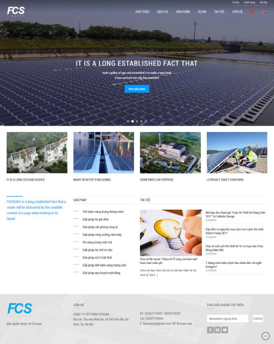 thiết kế website công ty pin mặt trời