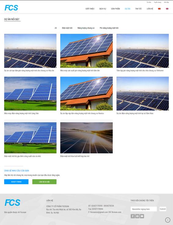 Website Công ty pin mặt trời